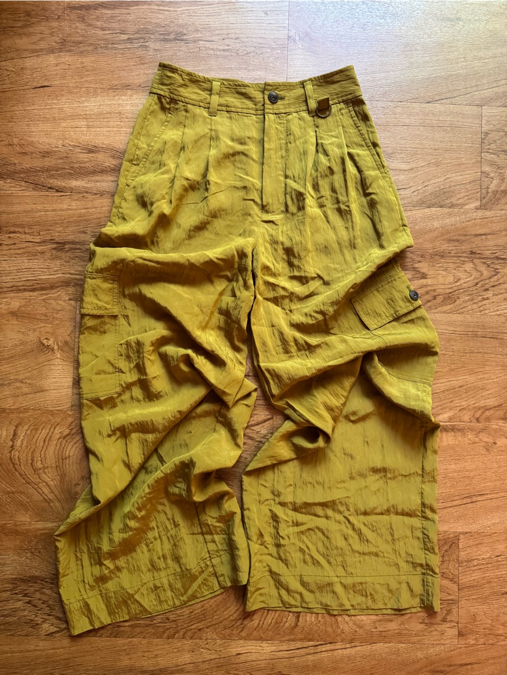 Madewell Wide Leg Lightweight Pants in Mustard Green